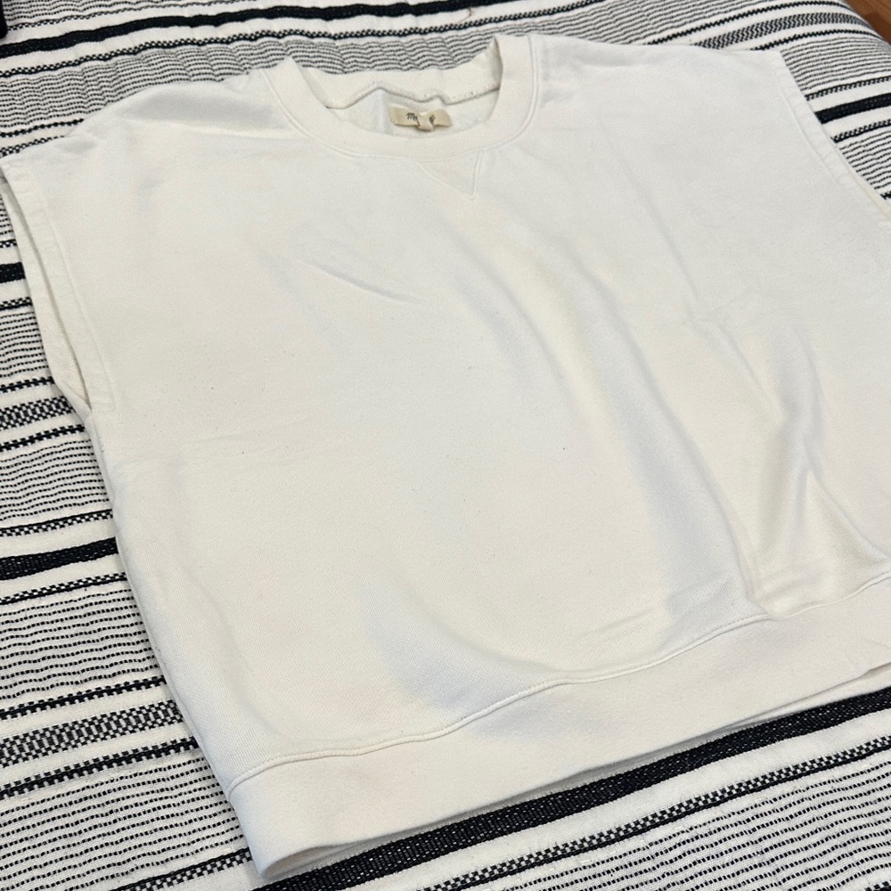 Madewell Women's muscle t style sweatshirt Top in cream